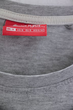 Vintage train hard never quit printed grey small tees