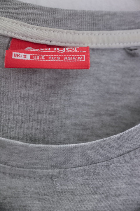 Vintage train hard never quit printed grey small tees