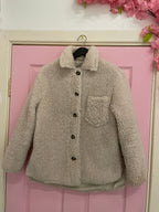 Vintage faux fur cream blazers coat jacket
