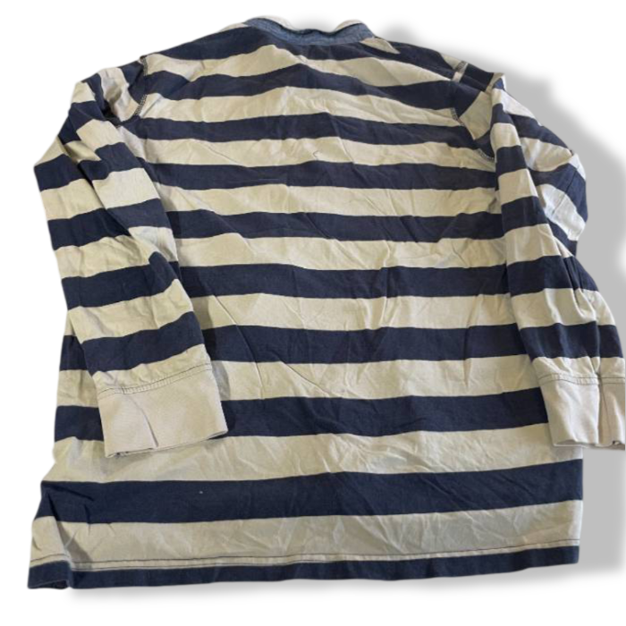 Vintage  livergy rugby shirt in white and navy size  M| L28 W21| SKU 5396