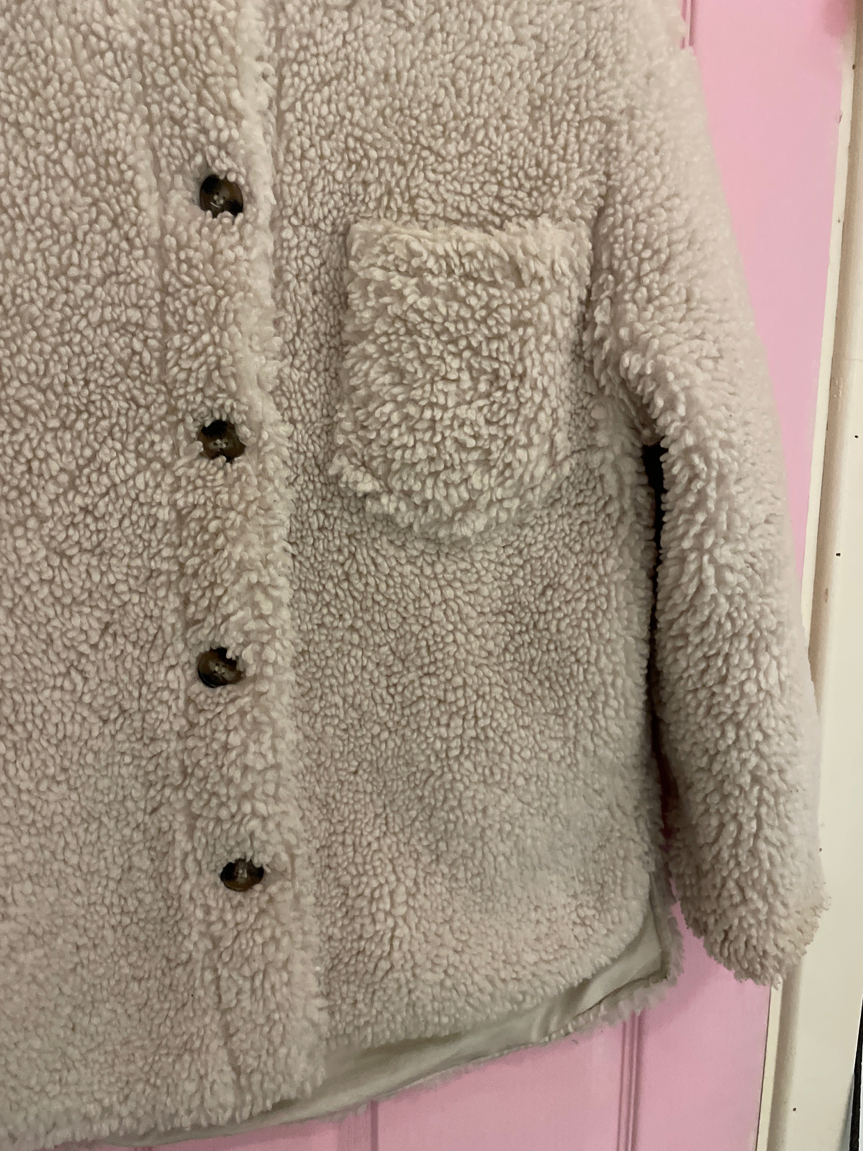 Vintage faux fur cream blazers coat jacket