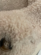 Vintage faux fur cream blazers coat jacket