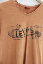 Vintage cream mens Levi's printed medium t-shirt