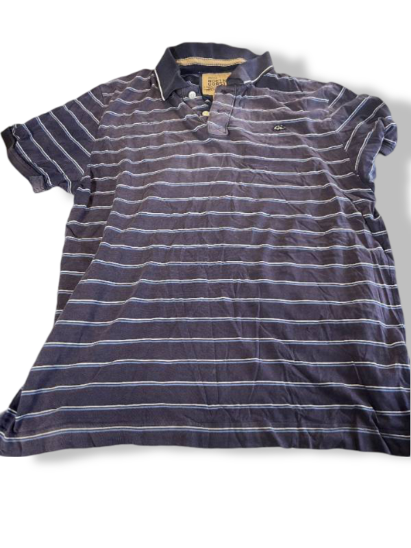 Vintage  North Coast Stripped Mens blue Regular Fit Polo Shirt L| L29W21| SKU 5398