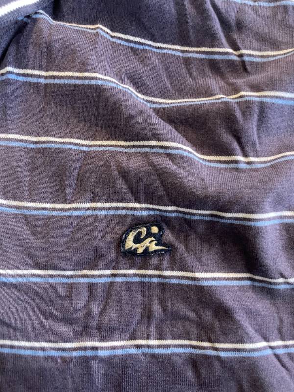 Vintage  North Coast Stripped Mens blue Regular Fit Polo Shirt L| L29W21| SKU 5398