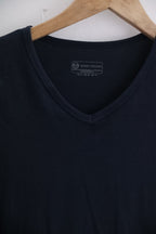 Vintage Black Sergio Tacchini mens V-neck plain tees