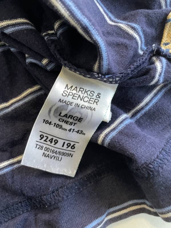 Vintage  North Coast Stripped Mens blue Regular Fit Polo Shirt L| L29W21| SKU 5398