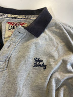 Vintage Mens Debenhams GO-TO-K-YO grey Polo Shirt in XL| L28 W22| SKU 5399