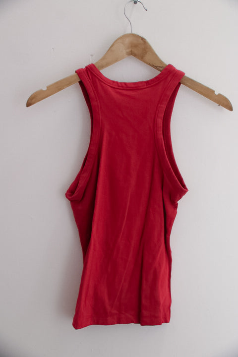 Vintage Guess Los Angeles printed red tank top XS