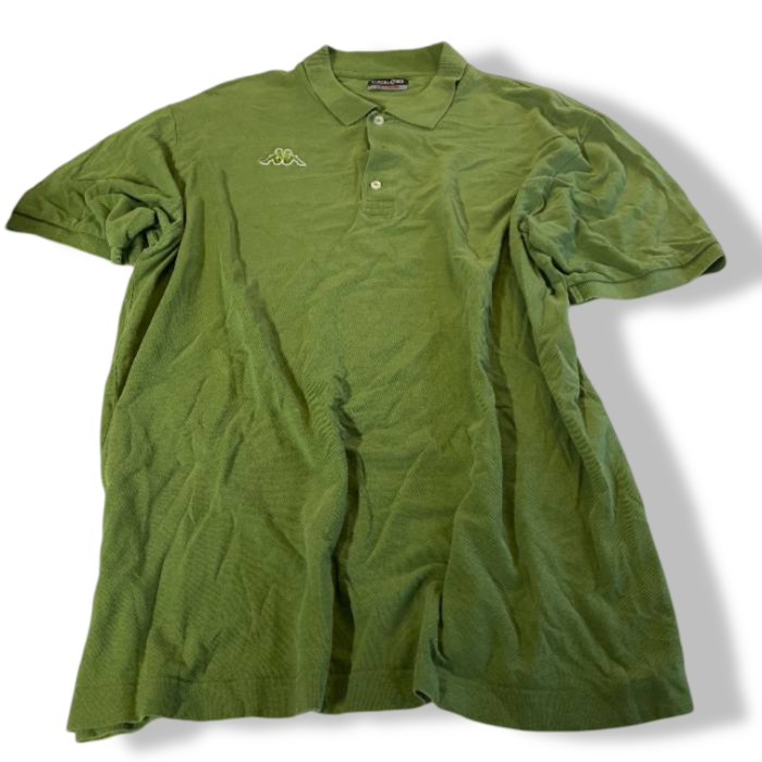 Vintage men's oversize KAPPA Size  XXL Polo Shirt green 90s| L32 W23| SKU 5404