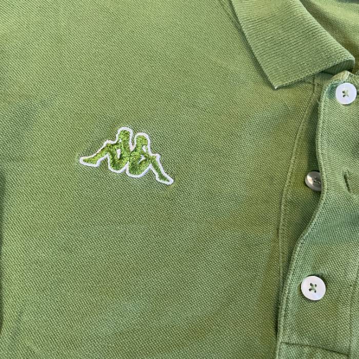 Vintage men's oversize KAPPA Size  XXL Polo Shirt green 90s| L32 W23| SKU 5404