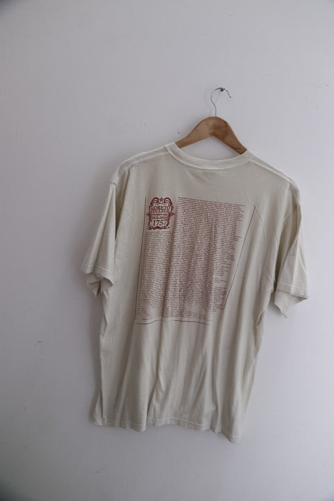 Vintage white medium Loreto college St. Stephen green 1333-2008 printed mens tees