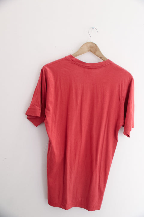 Vintage red Adidas big logo printed mens medium tees