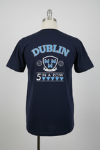 Vintage Fruit of the loom Dublin Ireland 5 in a row 2019 Crew Neck Blue St. Paddy's Day tees in M|L28W19|SKU 5409