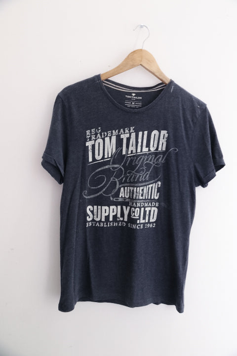 Vintage grey Tom Tailor authentic graphics mens medium tees