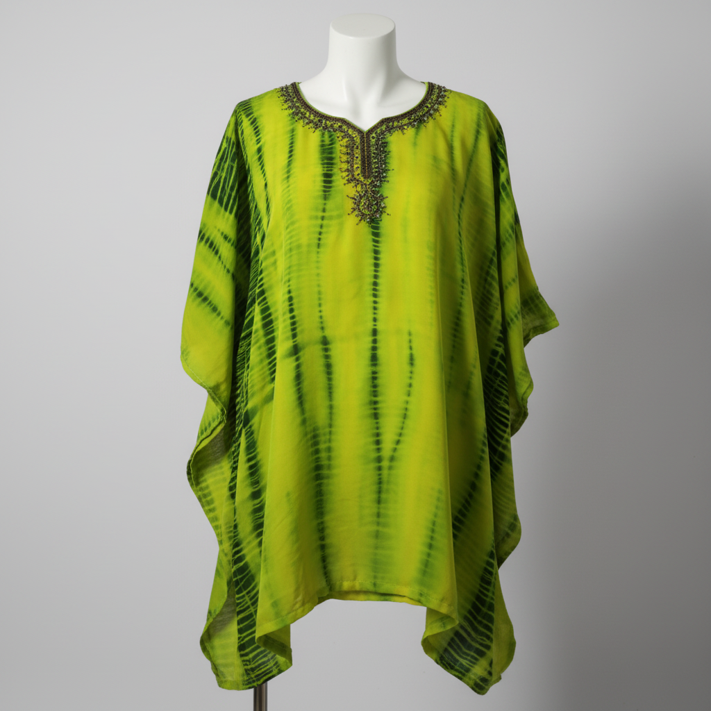 Vintage women Ethnic 70s Green Black Psychedelic Cotton Embroidered Hippie Style festive top in M|L26W18|SKU 5411