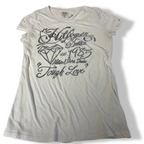 Vintage Tommy Hilfiger white denim graphics women's tees in M|L26W16|SKU 5412