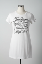Vintage Tommy Hilfiger white denim graphics women's tees in M|L26W16|SKU 5412
