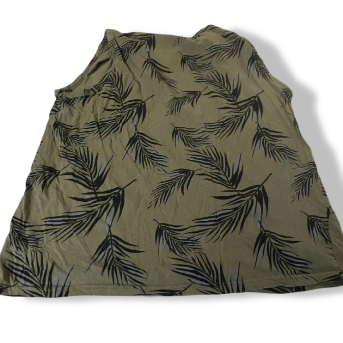 Vintage Xmail men's green floral print Overdyed Printed  Camo tank Top in XL|L27W19|SKU 5414