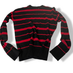 Vintage The Kooples Women's Black stripe Jumper in XS|L21W16| SKU 5415