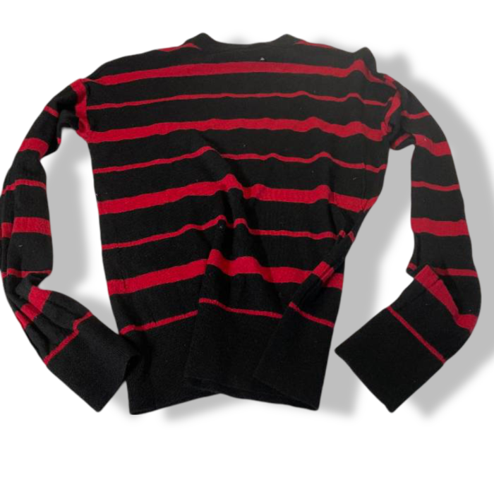 Vintage The Kooples Women's Black stripe Jumper in XS|L21W16| SKU 5415