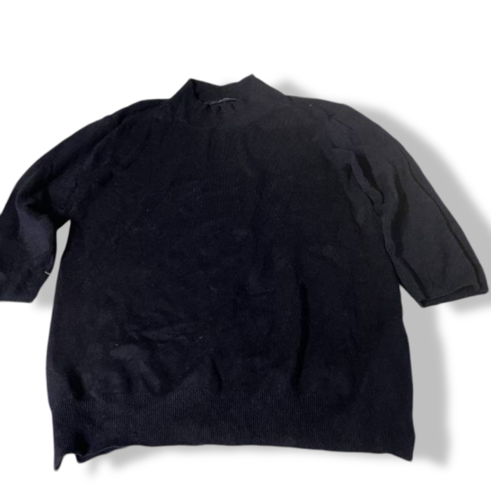Vintage Zara knit Women's Navy blue high neck Jumper in L| L25 W16| SKU 5416