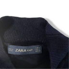 Vintage Zara knit Women's Navy blue high neck Jumper in L| L25 W16| SKU 5416
