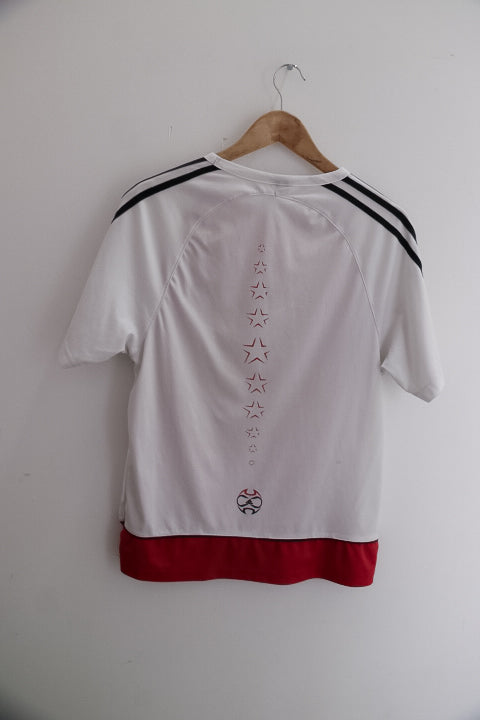 Vintage Adidas color block red and white training medium mens tees