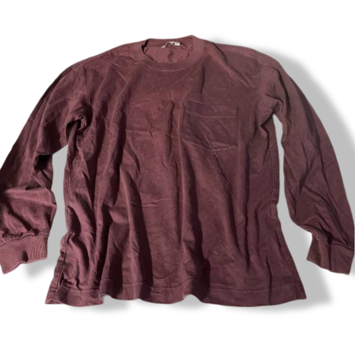 Vintage Uniqlo Men's Long sleeve Burgundy Shirt in M| L29 W21| SKU 5419