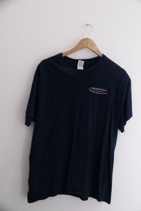 Vintage Gildan Geoghegan electrical mens black ultra cotton large tees
