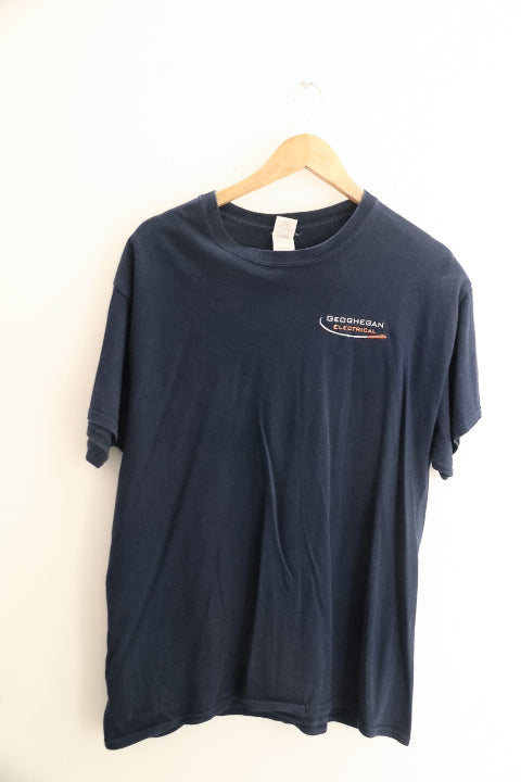 Vintage Gildan Geoghegan electrical mens black ultra cotton large tees