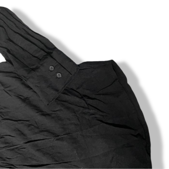 Vintage Chicoree Women Basic Black Button Down Shirts Long Sleeve in M|L28 W18|SK 5422