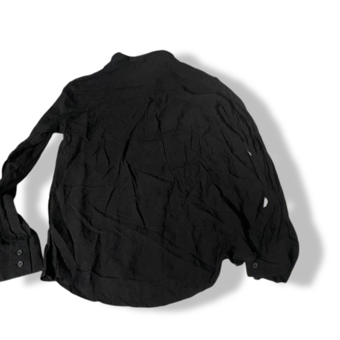 Vintage Chicoree Women Basic Black Button Down Shirts Long Sleeve in M|L28 W18|SK 5422