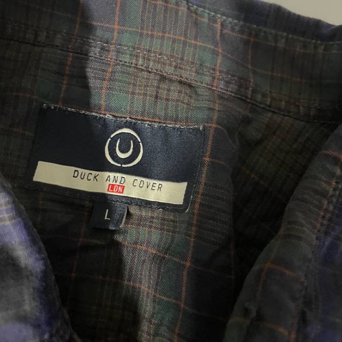 Vintage Duck And Cover Slim Fit Blue Button down Shirt Mens Size L|L31 W18| SKU 5423