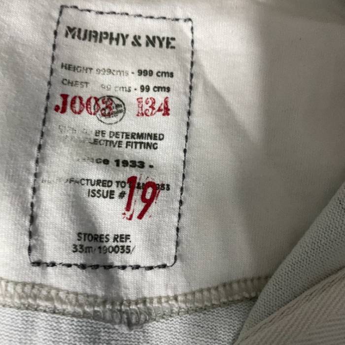 Vintage Murphy & NY stripped Heavy Mens Rugby polo Shirt Light Blue in L| L32 W21| SKU 5424