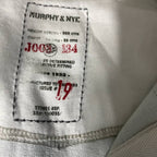 Vintage Murphy & NY stripped Heavy Mens Rugby polo Shirt Light Blue in L| L32 W21| SKU 5424
