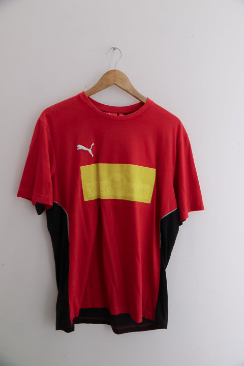 Vintage red and black mens puma training large tees