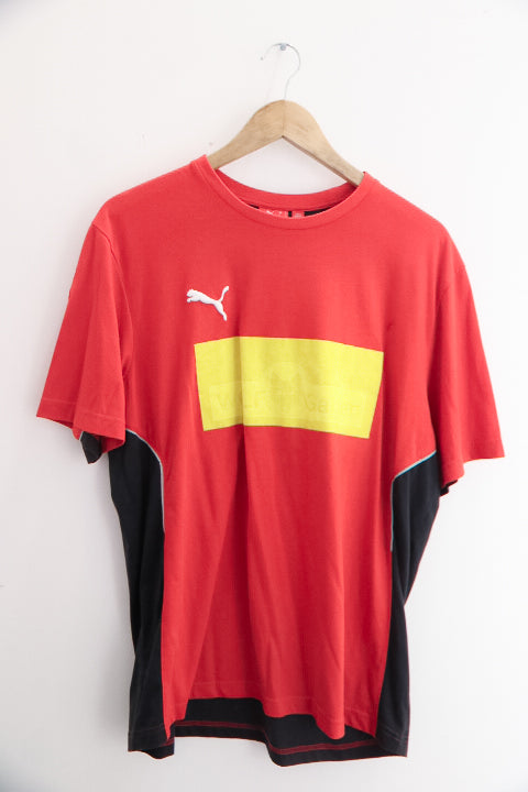 Vintage red and black mens puma training large tees