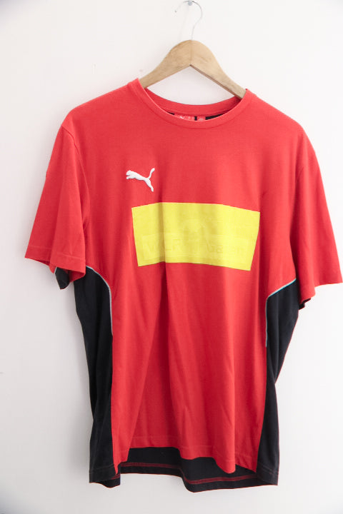Vintage red and black mens puma training large tees