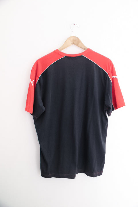 Vintage red and black mens puma training large tees