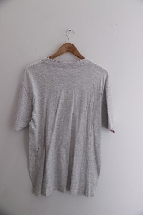 Vintage mens portswear floral print grey large T-shirts