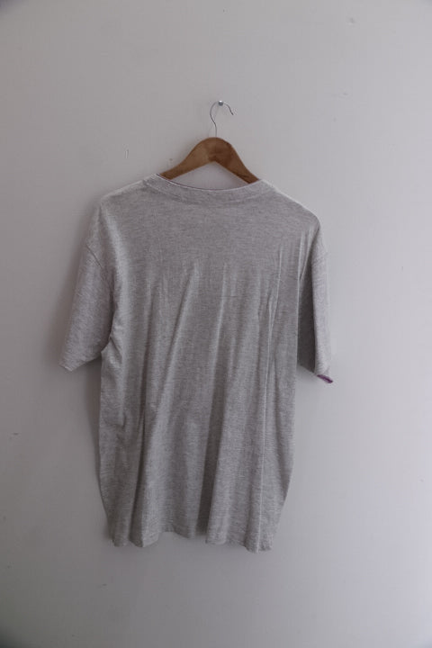 Vintage mens portswear floral print grey large T-shirts