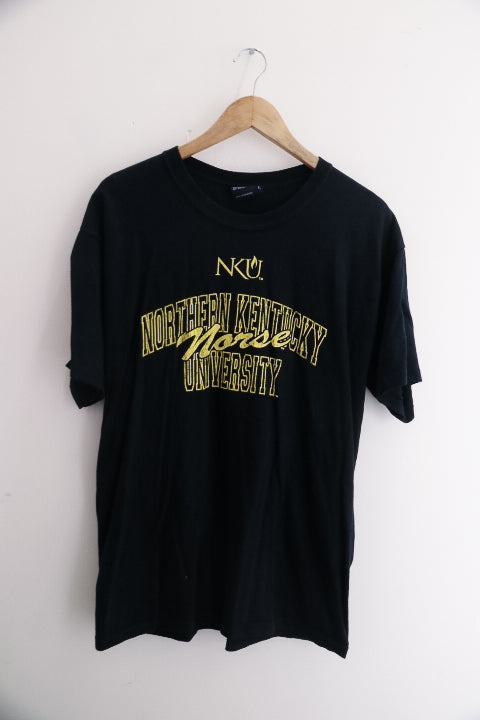 Vintage Northern Kentucky University printed black large mens T-shirt