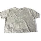 Vintage Pacific Republic Pull&Bear Women's White  Crop-top in S/M|L17W16|SKU 5432