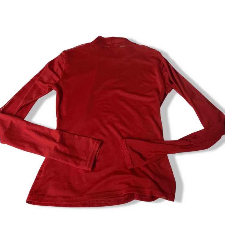 Vintage Nastygal Women's Red see through long slevee Shirt UK 8|L22W14|SKU 5433