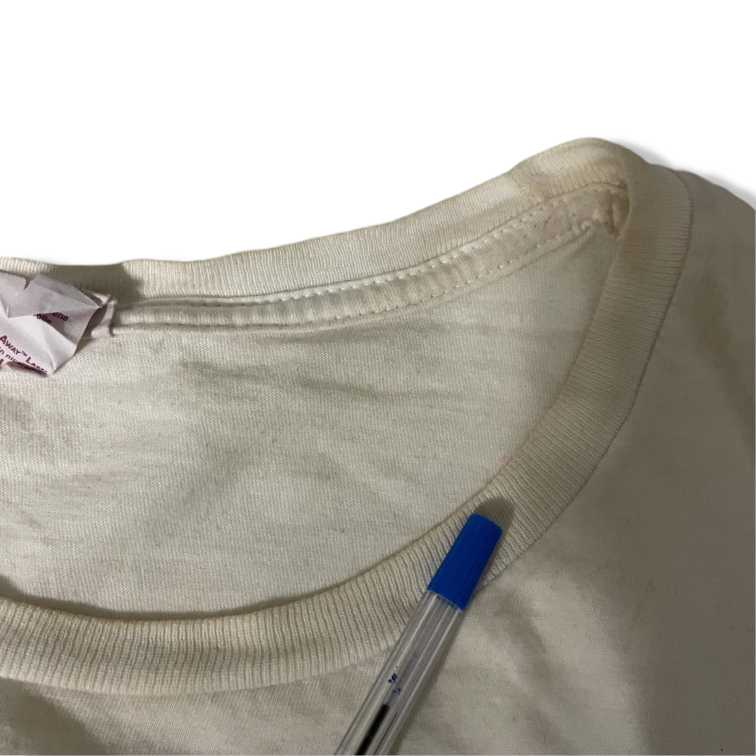 Vintage women's white 90s personal collection punk t shirt S|L25W20|SKU 5434