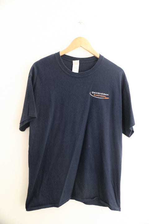 Vintage Gildan Geoghegan electrical mens Navy ultra cotton large tees