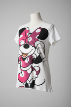 Vintage Disney Mickey mouse graphics Women's White and Pink T-shirt in L|L26W18|SKU 5435