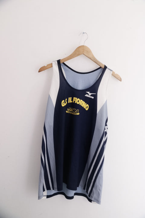 Vintage Mizuno GS IL FIORINO mens blue tank top