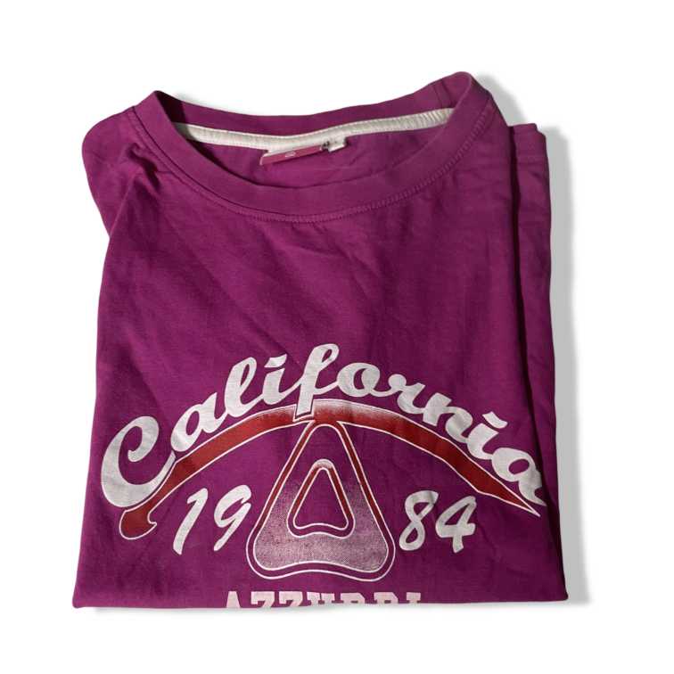 Vintage Carlofonia 1984 graphic azzuri  Women's Purple Shirt in L|L24 W19|SKU 5437